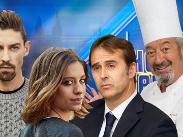 Julen Lopetegui, Michelle Jenner, Adri&aacute;n Lastra y Karlos Argui&ntilde;ano en 'El Hormiguero 3.0'