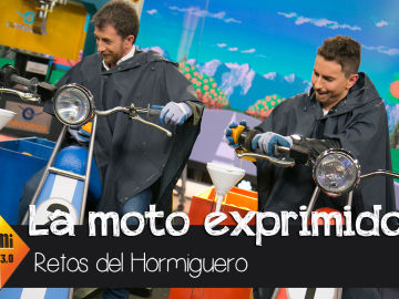 Jorge Lorenzo acepta el reto de 'La moto exprimidora' en 'El Hormiguero 3.0'