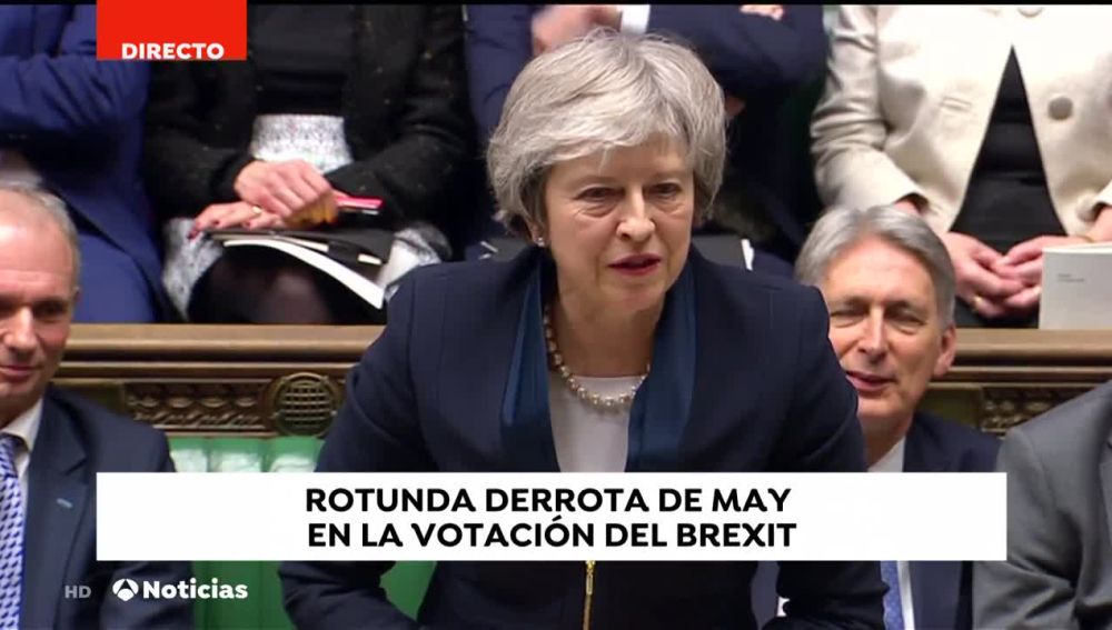 Noticias 2 Antena 3 (15-01-19) El Parlamento británico rechaza el acuerdo sobre el 'Brexit'
