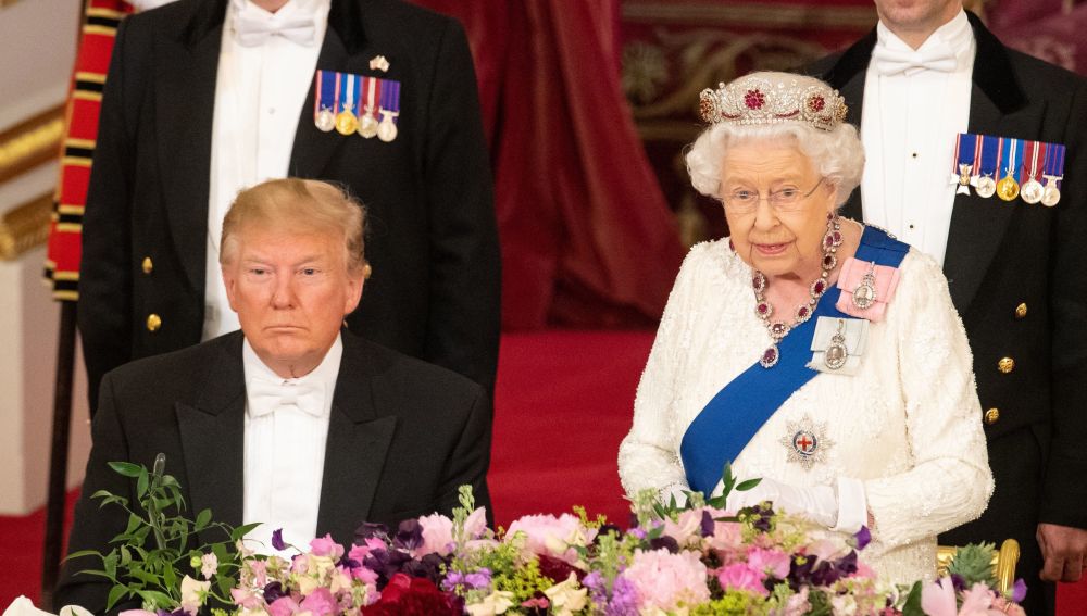 La reina Isabel II y el presidente de los Estados Unidos, Donald Trump