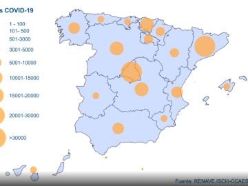 Mapa del coronavirus en España hoy: Casos de contagios, muertes y curados en tiempo real