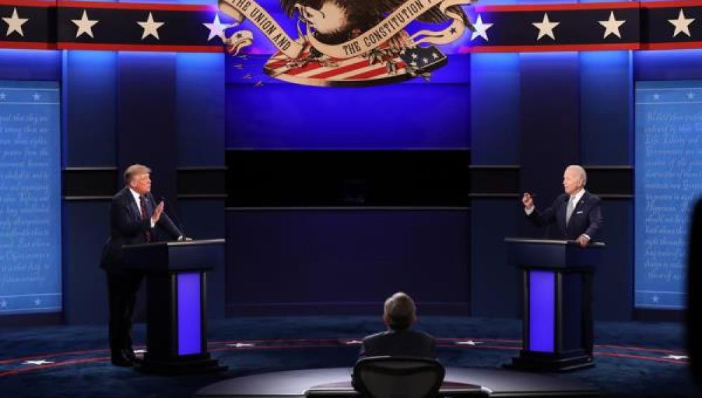 Imagen del debate electoral entre Donald Trump y Joe Biden