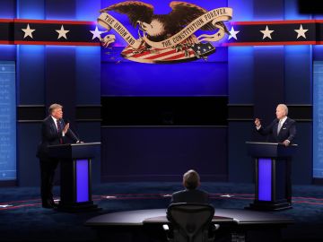 Donald Trump y Joe Biden en un debate electoral