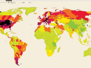 El mapa interactivo de la evolución de incidencia acumulada de coronavirus en el mundo