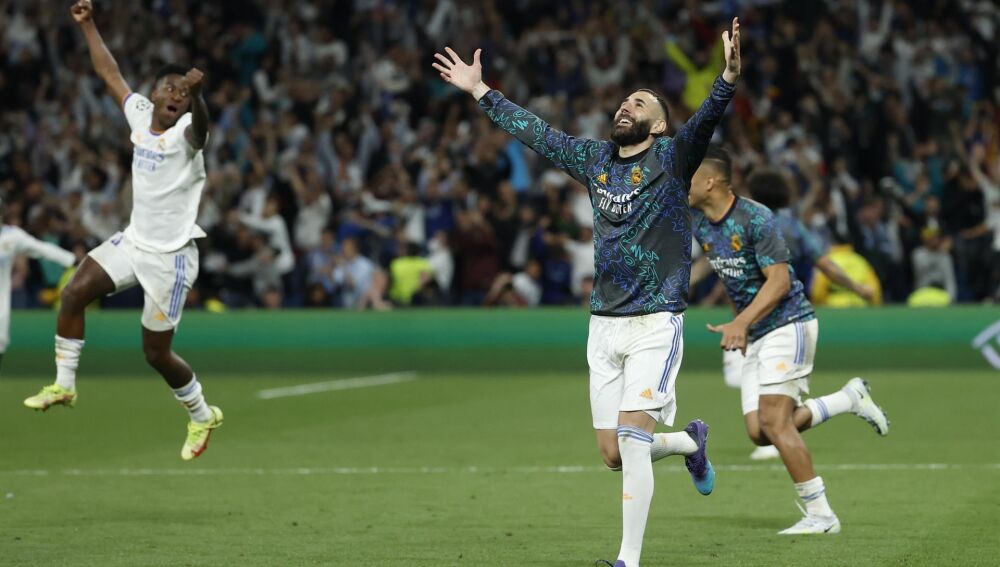 Los jugadores del Real Madrid celebran la remontada contra el Manchester City