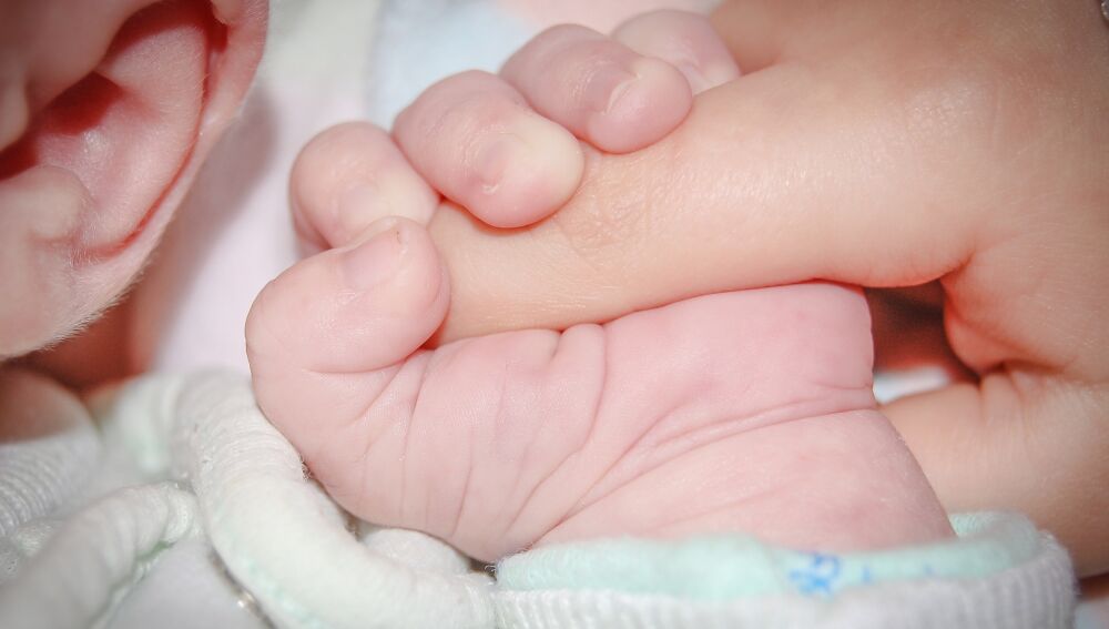 Imagen de archivo de la mano de un bebé