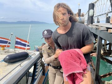 Daniel Sancho tras ser detenido por la policía Tailandesa por la muerte de Edwin Arrieta