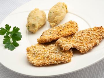 Escalopines de pavo rebozados en palomitas