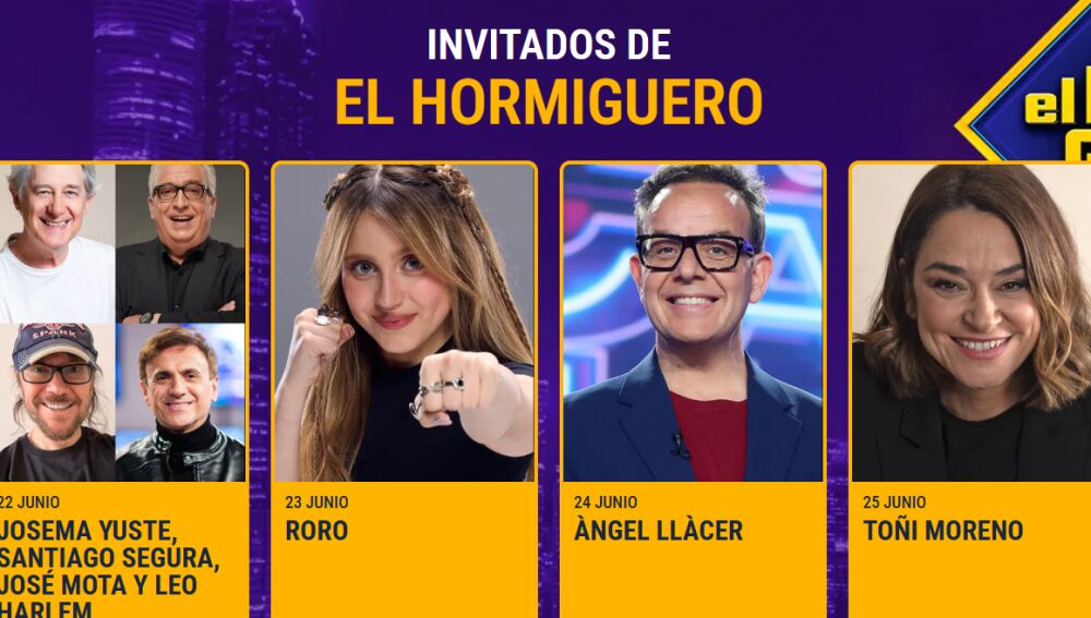 INVITADOS DEL 22 AL 25 DE JUNIO