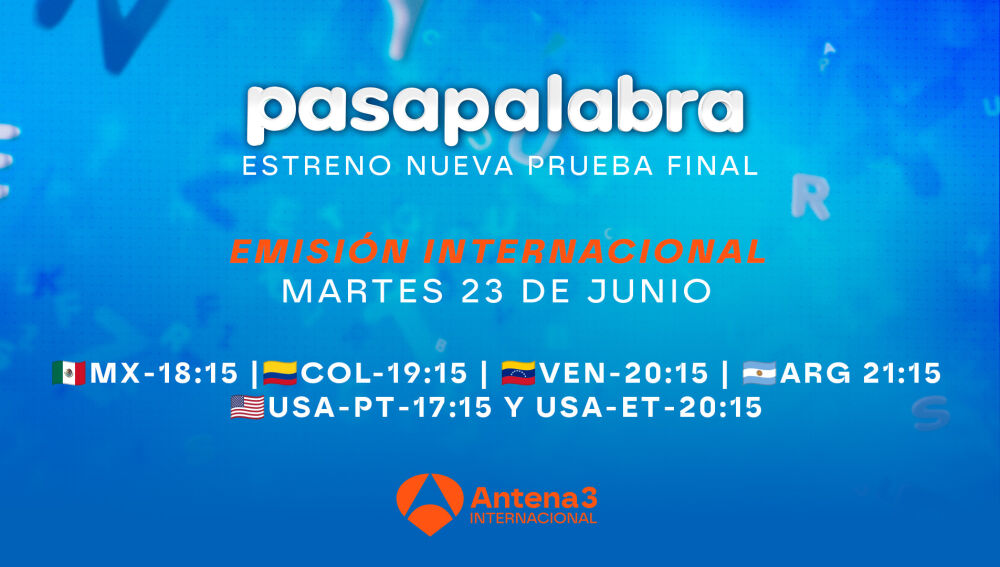 *El próximo martes regresa Pasapalabra a Antena 3 Internacional
