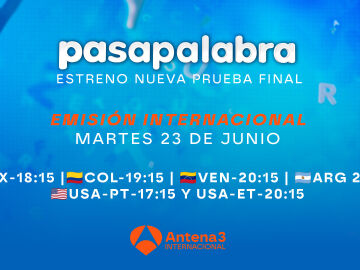 *El próximo martes regresa Pasapalabra a Antena 3 Internacional *El próximo martes regresa Pasapalabra a Antena 3 Internacional
