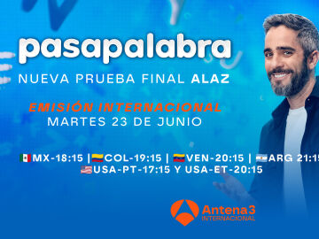 'Pasapalabra' regresa esta tarde a Antena 3 Internacional 'Pasapalabra' regresa esta tarde a Antena 3 Internacional