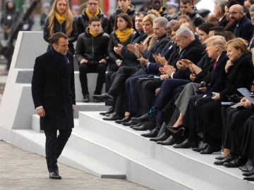 Emmanuel Macron durante los actos del centenario del Armisticio