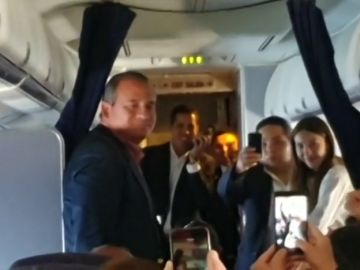 El mensaje de Guaidó en el avión camino a Venezuela