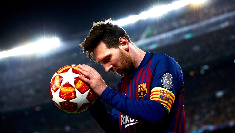 Leo Messi, en acción ante el United