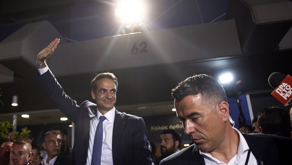 El líder de Nueva Democracia, Kyriakos Mitsotakis, tras ganar las elecciones en Grecia