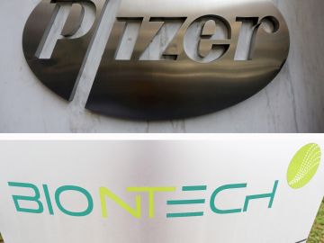 Logos de Pfizer y Biontech