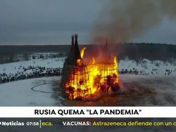 Rusia da la bienvenida a la primavera con la quema del castillo del coronavirus