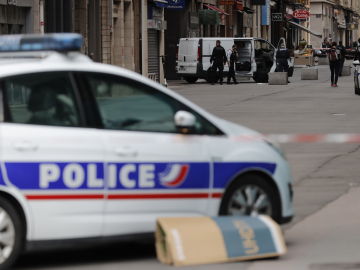 Un coche de la policía francesa en una foto de archivo