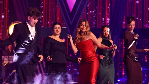 Edurne junto a los finalistas en La Final de La Voz 